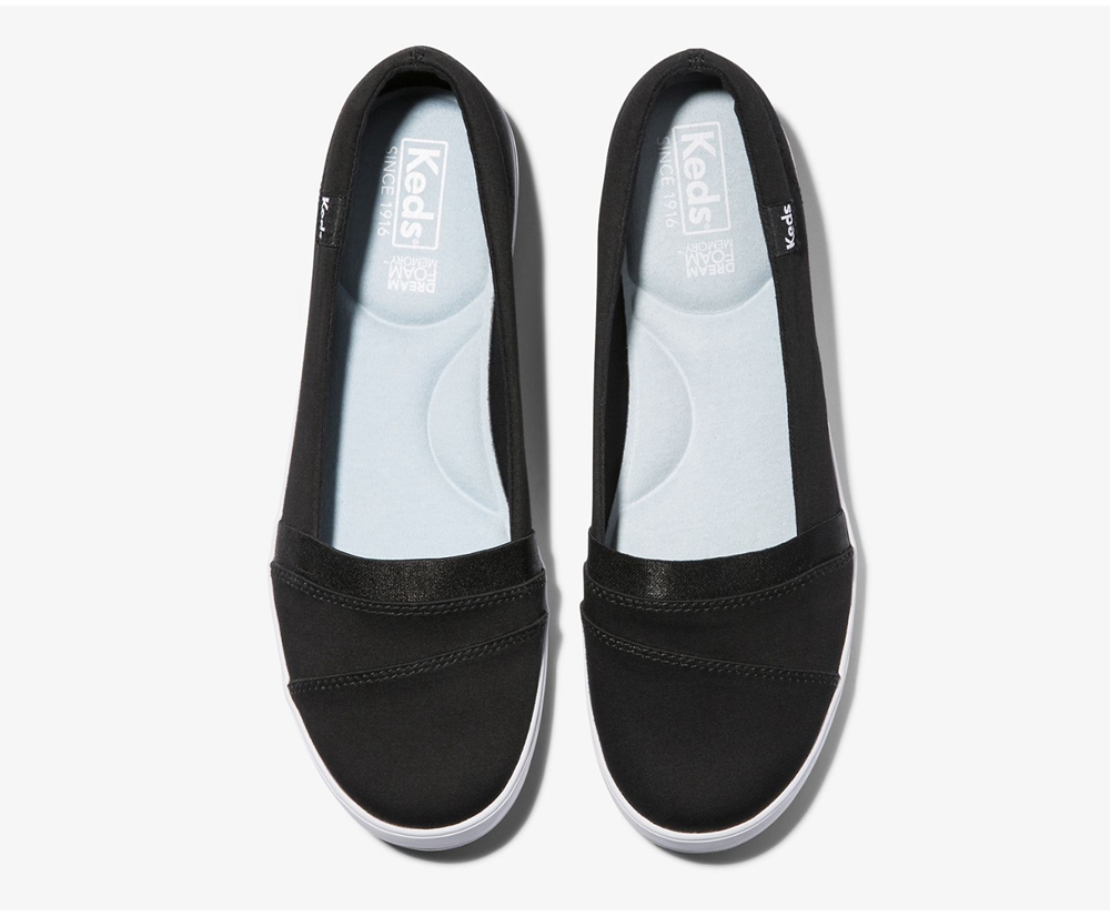 Slip On Γυναικεια - Keds Carmel - Μαυρα - LJXSA0429